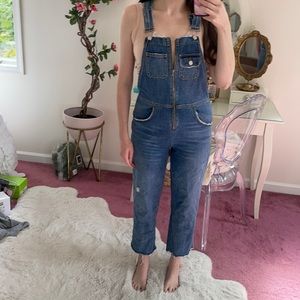 reformation zip front overalls 🖤